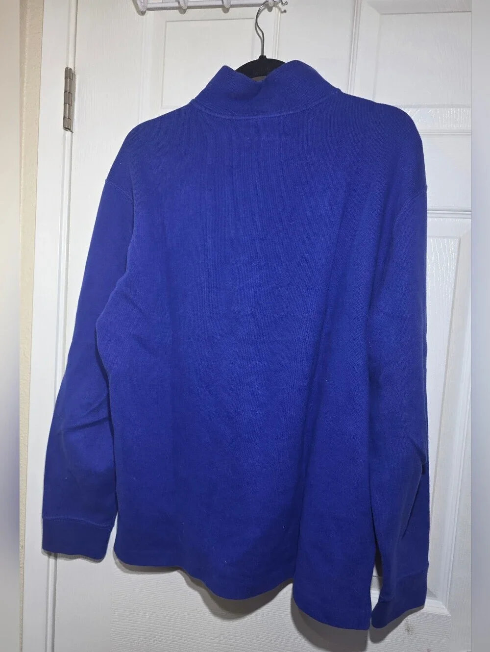 Polo Ralph Lauren Quarter Zip Blue Red Pony Sweater Men's Size Medium.